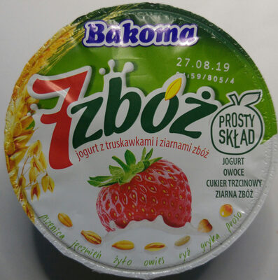 Jogurt 7 zbóż z truskawkami Bakoma