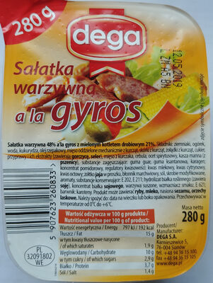 Sałatka warzywna a la Gyros Dega