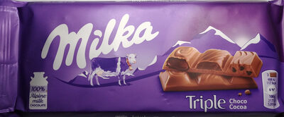 Czekolada mleczna z mleka alpejskiego z kremem kakaowym. Milka
