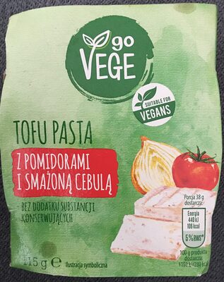Tofu pasta z pomidorami i smażoną cebulą Go Vege