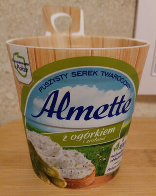 Puszysty serek twarogowy z ogórkiem i ziołami Almette
