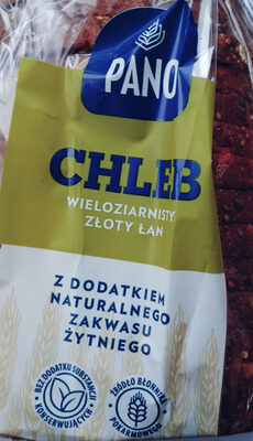 Chleb mieszany pszenno-żytni z dodatkiem naturalnego zakwasu żytniego oraz ziaren, krojony. Złoty łan Pano