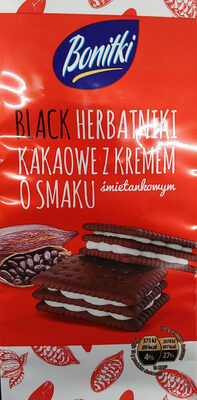 Black herbatniki kakaowe z kremem o smaku śmietankowym Bonitki
