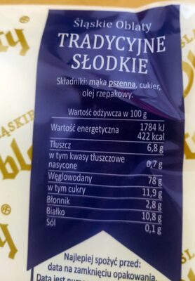 Śląskie oblaty tradycyjne słodkie slaskie oblaty