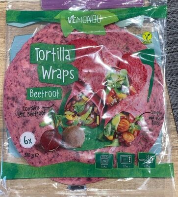 Tortilla Wraps Beetroot Vemondo