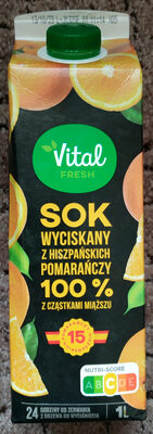 Sok wyciskany z hiszpańskich pomarańczy 100% z cząstkami miąższu Vital Fresh