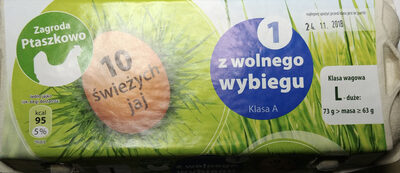 10 świeżych jaj L Zagroda Ptaszkowo