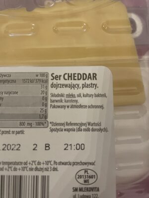 Ser cheddar plastry Mlekovita