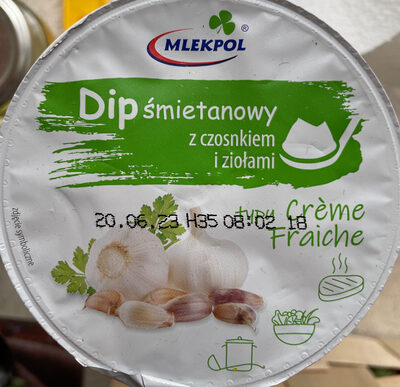 Dip śmietankowy z czosnkiem i ziołami Mlekpol