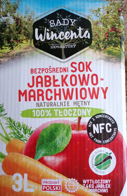 Bezpośredni sok jabłkowo-marchwiowy Sady Wincenta