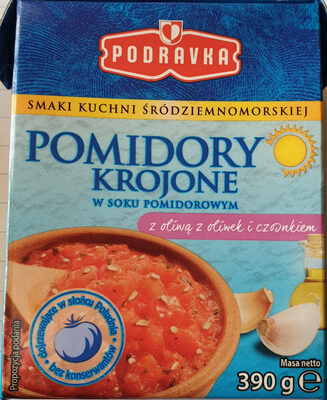 Pomidory Krojone w soku pomidorowym z oliwą z oliwek i czosnkiem Podravka
