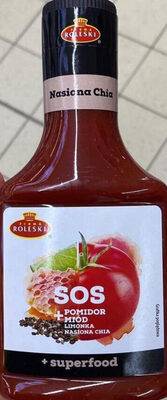 Sos pomidor + miód + limonka + nasiona chia Roleski