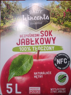 Sok jabłkowy bezpośredni 100% tłoczony Sady Wincenta