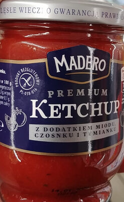Ketchup z dodatkiem miodu, czosnku i tymianku. Develey