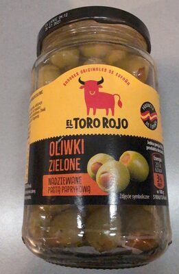 Oliwki zielone nadziewane pastą paprykową El Toro Rojo
