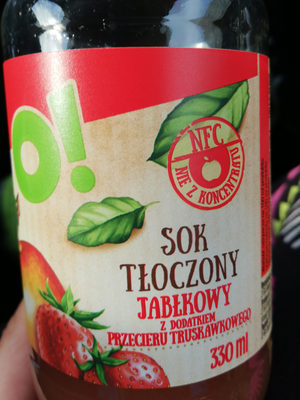Sok tłoczony jabłkowy z dodatkiem przecieru truskawkowego Sad Sandomierski