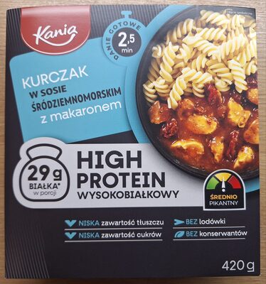 Kurczak w sosie śródziemnomorskim z makaronem Kania