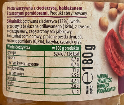 Pasta warzywna bakłażan & suszone pomidory Łowicz