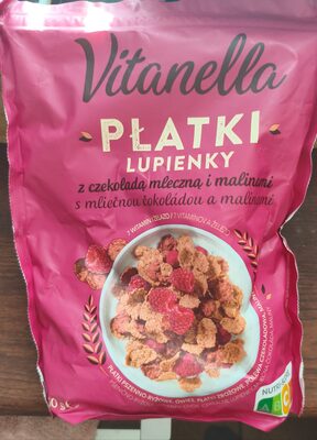 Płatki Lupienky z czekoladą mleczną i malinami Vitanella