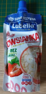 Owsianka z bananami truskawkami Lubella