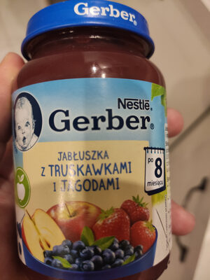 owoce jabłka z truskawkami i jagodami Nestle Gerber
