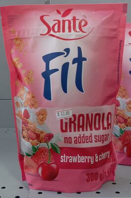 Fit Granola no added sugar strawberry & cherry Sana