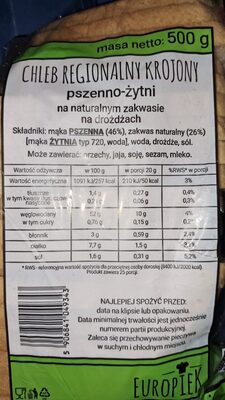 Chleb Regionalny Krojony Europiek