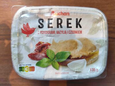 Serek z pomidorami, bazylią i czosnkiem Auchan