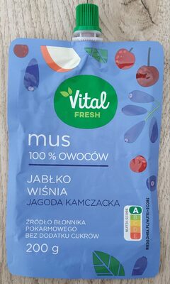Mus Jabłko Wiśnia Jagody Kamczackie Vital Fresh