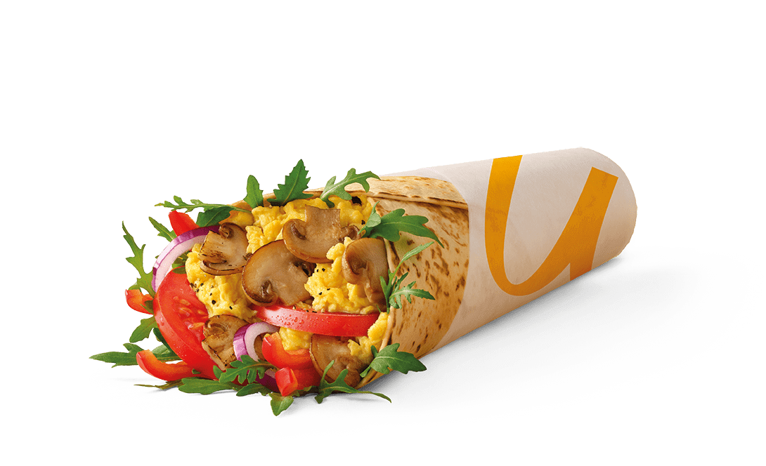 Śniadaniowy McWrap z Jajecznicą i Pieczarkami